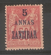 Zanzibar_  50c Sage Surchargé 5 Annas  Zanzibar  (1899 ) N°50 - Nuevos