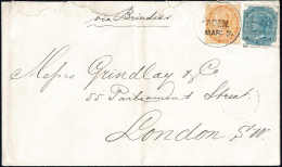Beleg 1878, Indien 2 Und 4 A., Kab.-Stücke Auf Seltenem Brief Nach London (oben Unsauber Geöffnet),... - Sonstige & Ohne Zuordnung