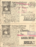 1915 - Konstantinowsk-Berlin, Kriegsgefangene Post, 2 Stk. - Lettres & Documents