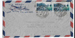 STORIA POSTALE REPUBBLICA - BUSTA VIA AEREA PER FRANCIA AFFRANCATA CON COPPIA TURISTICA - Airmail