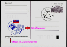 602 SLOVAKIA Prepaid Postal Card-with Imprint 1. Slovak Expedition Arctic North Pole Commemorative Stamp 1993 - Arctic Expeditions