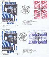 Denmark 1987, Europa - CEPT;  Set Of 2 In Block Of 4 On FDC - 1987