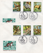 Hongrie 1979 2 Fdc Wild Life Faune Animaux Protégés, Fouine, Blaireau, Putois, Chat Sauvage, Martre  (00579) - Altri & Non Classificati