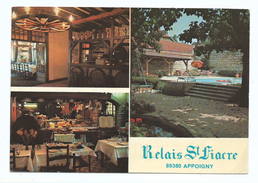 Delcampe - Appoigny - 89 - Restaurant Le Relais Saint Fiacre Avec Petit Plan Géographique Au Recto - Appoigny