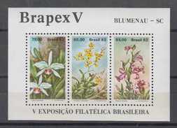 Brazil Block 49 ** MNH 1983 BRAPEX BLUMENAU Flowers - Blocs-feuillets