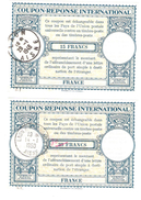 Coupon-réponse France - 15 F & 25 Francs Corrigé Main -  2 Modèles Londres Laon Aisne  - CRI IRC IAS - Antwortscheine