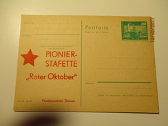 DDR POSTAL STATIONERY 10 , SCOUTING PIONEER ROTER OKTOBER  ,   OLD POSTCARD , 0 - Privé Postkaarten - Ongebruikt