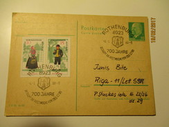 DDR POSTAL STATIONERY 10 , ROTHENBURG TO USSR  ,   OLD POSTCARD , 0 - Privé Postkaarten - Gebruikt