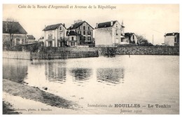 Delcampe - 78 - HOUILLES -- Inondations - Janvier 1910 - Coin De La Route D'Argenteuil Et ... - Houilles