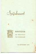 Menu - Navegob Afd. Tielt - Roeselare 26.09.1970 - Menus