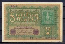 Germany - 1919 - 50 Mark .. -    P-66 ...R 62a.. VF - 10 Mark