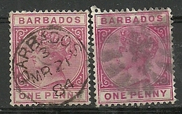 Barbados, Nr. 33a+b,  1 Penny, Gestempelt - Barbados (...-1966)