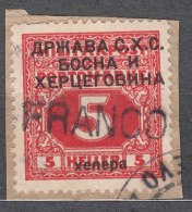 Yugoslavia, Kingdom SHS, Issues For Bosnia 1918 Porto Stamp With "Franco" Overprint - Gebruikt