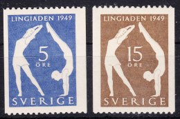 Sweden 1949 Sport Mi#349-350 Mint Never Hinged - Unused Stamps