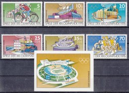 Germany DDR 1976 Sport Olympic Games Mi#2126-2131, Block 46 Mint Never Hinged - Ungebraucht