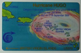 BRITISH VIRGIN ISLANDS - GPT - 2CBVA - $10 - Hurricane Hugo - BVI-2A - Mint - Jungferninseln (Virgin I.)