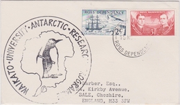 1967 Ross Dependency - Cover 2v.,Antarctic Expedition, Maps, Ship, Sent To UK, Cancel Waikato Univ. Entier - Spedizioni Antartiche