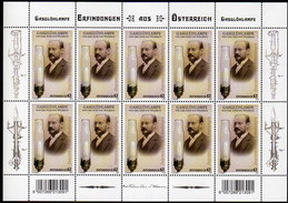 ÖSTERREICH 2012 ** Carl Auer V. WELSBACH / Erfinder Gasglühlampe - Kleinbogen MNH - Gaz