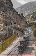 FERROVIA DEL S. GOTTARDO → Galeria Spirale Del Prato, Dampf-Doppelzug Anno 1911 - Prato