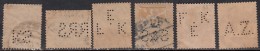 6 Perfins Perfin Germany Used, Deutschland Germany Deutsches Reich, Reichpost , 1899, 1902, Lot Used Study Postmark, - Perfins