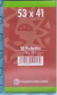 50 Pochettes Double Soudure Fond Noir 53x41mm - Enveloppes Transparentes