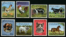 Delcampe - PANAMA - ANIMAUX De La FERME - YT 459 à 452 Et PA 424 à 427 - SERIE COMPLETE 8 TIMBRES OBLITERES - Hoftiere