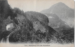 BRÜNIGBAHN → Dampfzug überhalb Giswil Mit Dem Wylerhorn Anno 1908 - Giswil