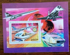 CENTRAFRIQUE Rotary, TGV, Concorde.  Bloc De Luxe Du N° Yvert 846 ** MNH - Rotary, Lions Club