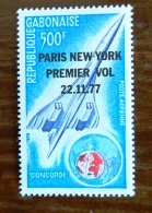 GABON Concorde, Avion, Plane. Yvert PA 198 Adherences / 1er. VOL EN CONCORDE PARIS-NEW YORK 22/11/77 - Concorde