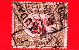 UNGHERIA - Usato - 1922 - Francobolli Ufficiali - Numeri - Servizio - Triangular Punching - 100 - Dienstmarken