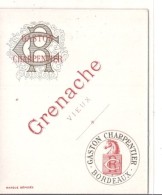 étiquette - 1890 1920* - GEO REGIS Et CHARPENTIER Négociants Bordeaux - Grenache Vieux - Vino Blanco