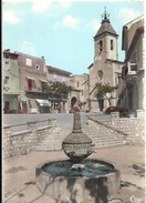 VAUCLUSE - 84 - BEAUMES DE VENISE - CPSM GF Couleur - Fontaine Et Place De L'Eglise - Beaumes De Venise