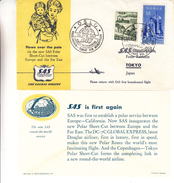 Norvège - Lettre De 1957 - Oblit Oslo - Vol Kobenhagen Tokio Via Nordpolen - SAS - Trains - Chevaux - Storia Postale