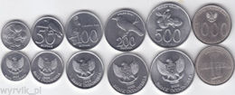 INDONESIA Set Of 6 Coins UNC 25-1000 Rupiah - Indonesië