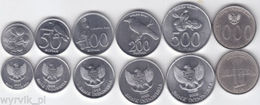 INDONESIA Set Of 6 Coins UNC 25-1000 Rupiah - Indonesia