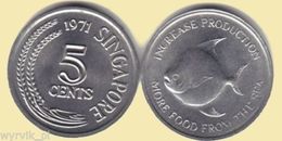 SINGAPORE Singapur 1971 5 Cents FAO UNC - Singapour