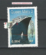 VARIÉTÉS  2003  N° 3631  PAQUEBOT  LE QUEEN MARY 2  PHOSPHORESCENTE OBLITÉRÉ 0.50 € - Used Stamps