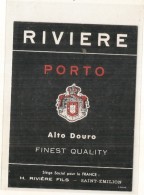 étiquette -  1920/50 - PORTO ALTO DOURO - Rivière Et Fils - - Rotwein