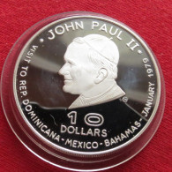 Dominica 10 $ 1978 Papa Visit Pope Paul John II Silver Proof - Sonstige – Amerika