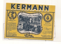 étiquette Parafinée  -  1920/50 - Kermann Jaune étiquette Flask - - Whisky