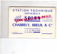 87 - LIMOGES - STATION TECHNIQUE OFFICIELLE SOLEX- CHABRELY BREUIL- 24 RUE HOCHE PLACE MARCEAU - VOITURE ARONDE - Cars