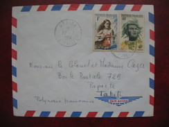 Lettre Polynesie Oblitération Uturoa Ile Raiatea 1964 Pour Papeete , Cover , Enveloppe - Cartas