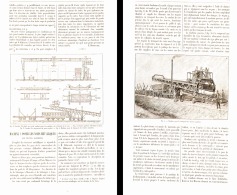 MACHINE A POSER LES VOIES METALLIQUES Par Travées Assemblées 1898 - Chemin De Fer