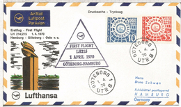 SUECIA LUFTHANSA VUELO GOTEBORG HAMBURG 1970 - Covers & Documents