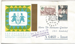 LUXEMBOURG  PRIMER VUELO FRANKFURT LUXAIR 1968 - Storia Postale