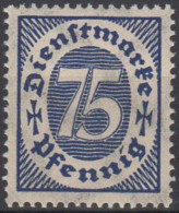 MiNr. 69 Deutschland Deutsches Reich, Dienstmarken 1922, Jan./1923, Febr. Dienstmarken: Wertziffern - Dienstmarken