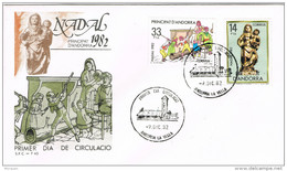 11402. Carta F.D.C. ANDORRA Española 1982. Nadal, Navidad 82, Caga Tio - Covers & Documents