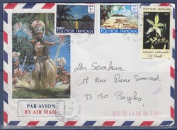 = Enveloppe Polynésie Française 3 Timbres 5.4.90 N°350, 132 Et 136 - Briefe U. Dokumente