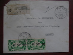 Lettre Oceanie Recommande Pour Papeete 1948 - Cartas & Documentos