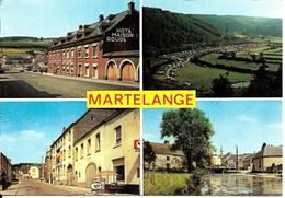 MARTELANGE (6630) : CPSM Multivues (4 Vues : Hôtel Maison Rouge, Camping Eau Vive, Grand Rue, Vue Depuis Le Moulin). - Martelange